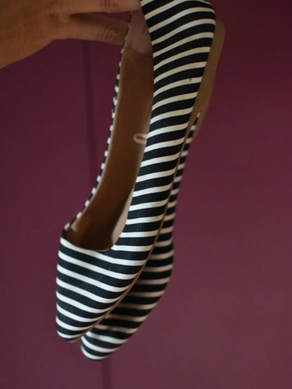 Lane Bryant Striped Ballet Flats Size 11w